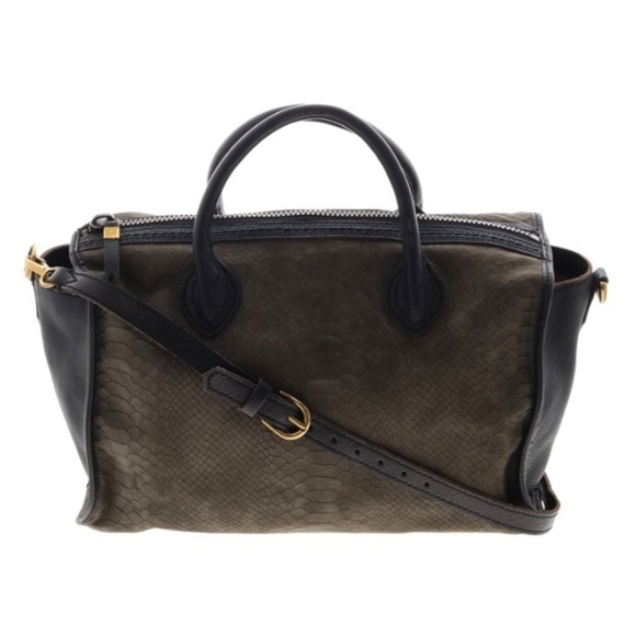 Madewell The Camden Satchel In Embossed Suede RARE - Picture 2 of 13